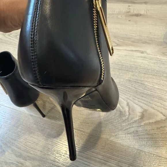 Burberry Black Peep-Toe Ankle Boots - Picture 10 of 11